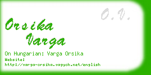 orsika varga business card